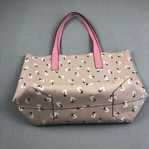 Kate Spade Mya Breezy Pink Floral Daisy reversible Leather Tote